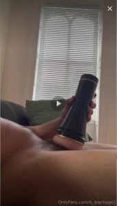 Ethan sure loves his new toy watch as he moans and cums from