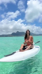 Kayaking on the bluest blue crystal clear turquoise waters of