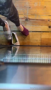 Omg i got these red ped socks so sweaty and dirty at work like and