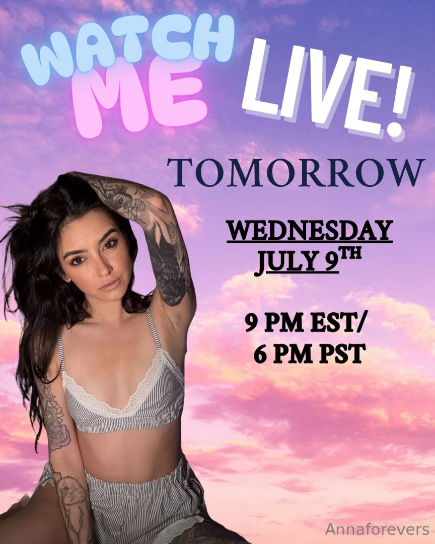 Join me on live tomorrow wednesday july 9th starting at 9pm est 6pm 