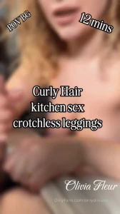 Curly hair kitchen sex tape in my favourite crotchless black leggings part 1