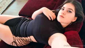 Free showing ass and having fun in lace up dress with high heels