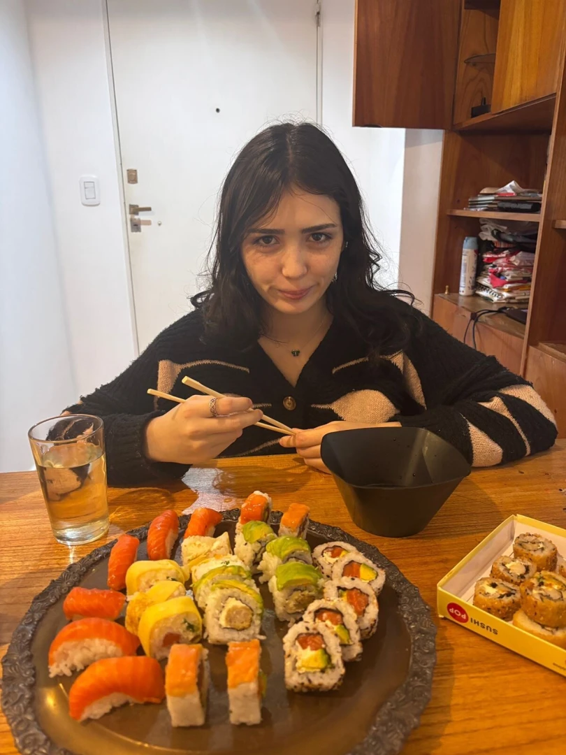 Guys i ate sushi for the first time ever today my dad took this pic he 