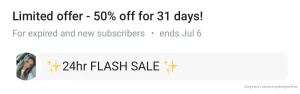 I have a flash sale on my vip page sub to see the juicy stuff before