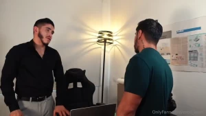 I went to visit my friend in the office he was in the middle of an