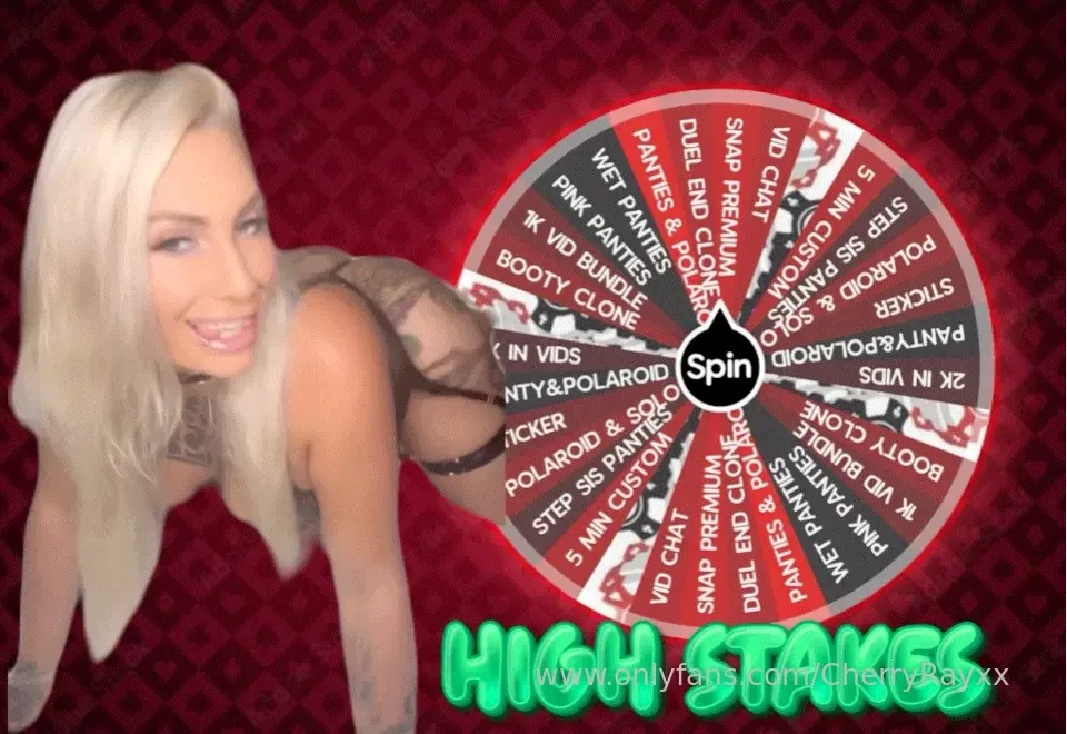 High stake spins 1 spin 50 2 spins- 90 3 spins- 150 shipping discrete 
