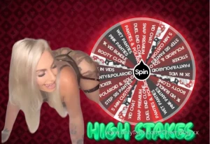 High stake spins 1 spin 50 2 spins- 90 3 spins- 150 shipping discrete