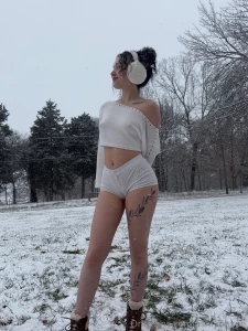 You re favorite lil snow bunny can you tell i m cold