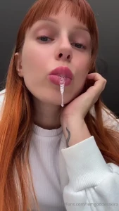 On cold days you need to swallow the warm saliva of the mistress