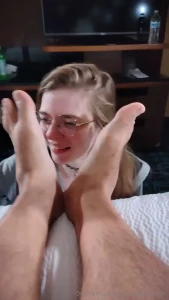 You get 3 fun feet clips today me drumming my big soles on bunny