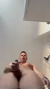 Pov you are on the floor with your mouth open and tongue out ready to