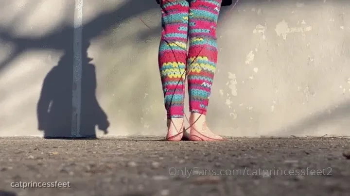 Sweaty toeless yoga sock after-workout feet jump roping barefoot and part 2 