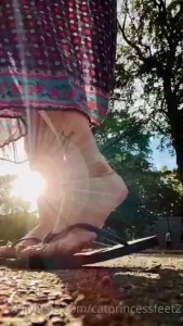 Watch me slomo at the park in my long see-thru skirt and flip flops