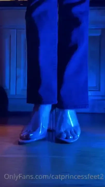 Clear high heels and bellbottom jeans did u get hard part 1 