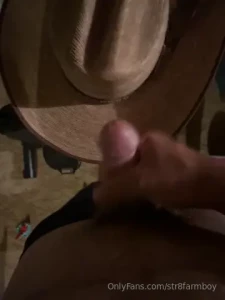 Quick cum on daddy s cowboy hat