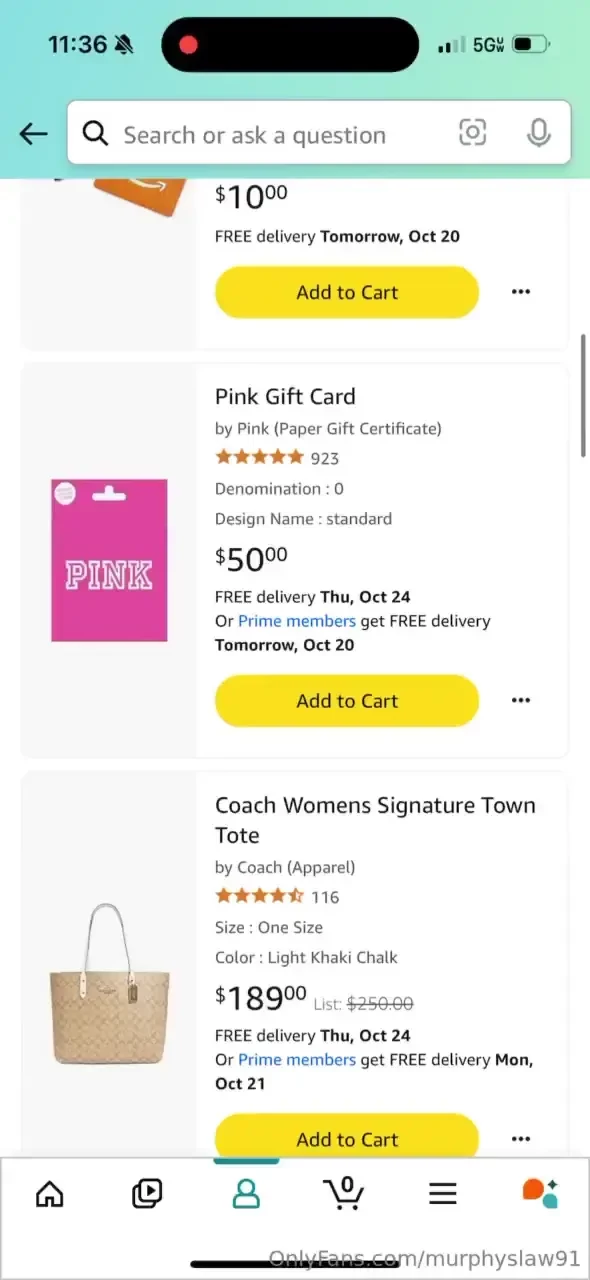 Whenever you buy something off my amazon wish list you get a custom 