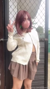Your kawaii girl loves taking pictures for her fans here fyp outdoor part 1