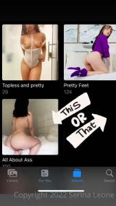 100s of photos of my perfect ass pretty feet and bare titties just tip