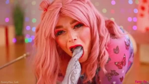 Teasing a dildo and ahegao close up bbw bigbooty bigass bigboobs tease