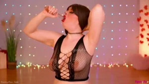 Hard throat fuck with a clear double headed dildo bigtits bigboobs