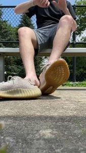By popular request i take off my yeezys then put on socks