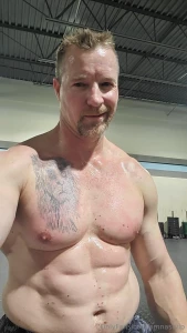 Daddy working hard to look as good as possible for you all