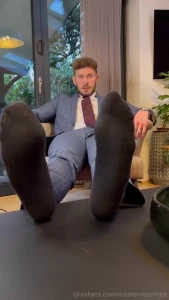 The boss has been busy all day suited and booted but now he s back and