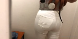 Trying on some white jeans what do you think