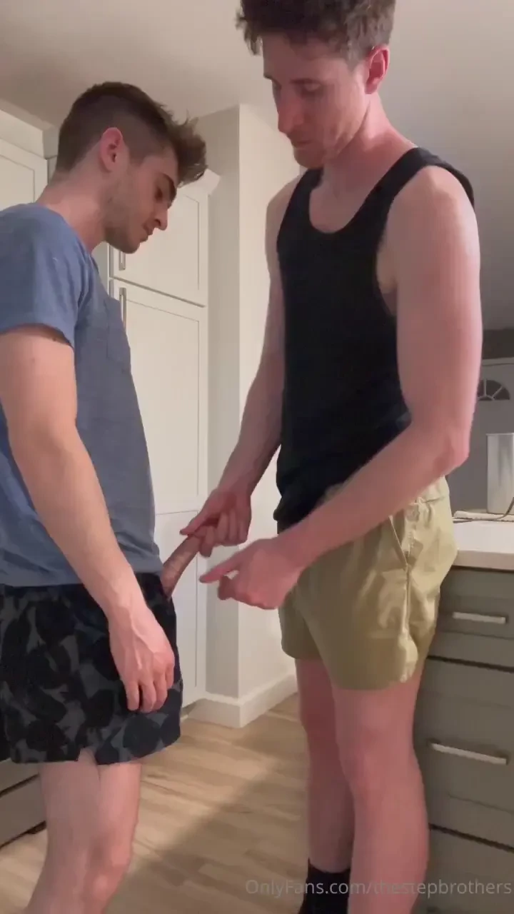 Cumming on big bro s cock big bro and i were in the kitchen messing 
