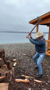 Your favourite cowboy is back again he will cut the wood so you can