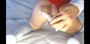 Playing with my lil dildo what a sexy view