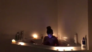 Bath time is fun time taking some selfies in the candle light full