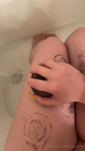 There would ve been more sexy bath content buuut my cat decided he