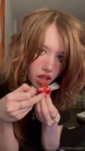 Sucking on chocolate hehe