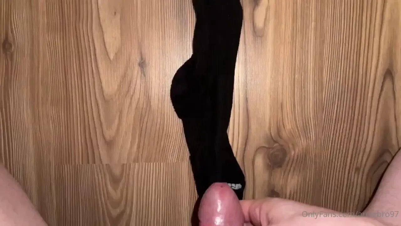 Jerking and painting black socks with cum full vid in your dm s 