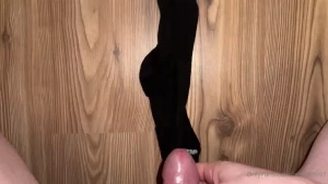 Jerking and painting black socks with cum full vid in your dm s