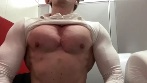 Giant pecs flexing