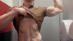 Awesome biceps flexing