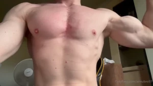 Verbal chest flexing touching