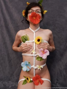 Some pics for freaky friday a mix of shibari and flowers more on my