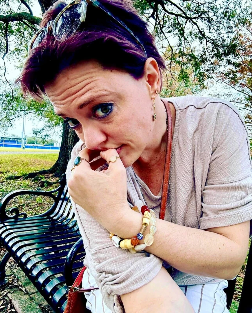 A year ago with super dark hair 