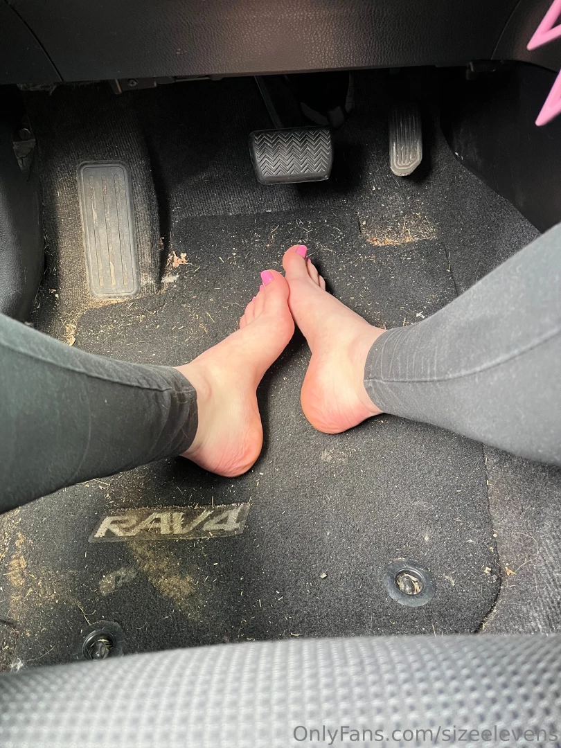 sizeelevens - Pulling over to quickly pop off my sneakers then drive barefoot no part 2 