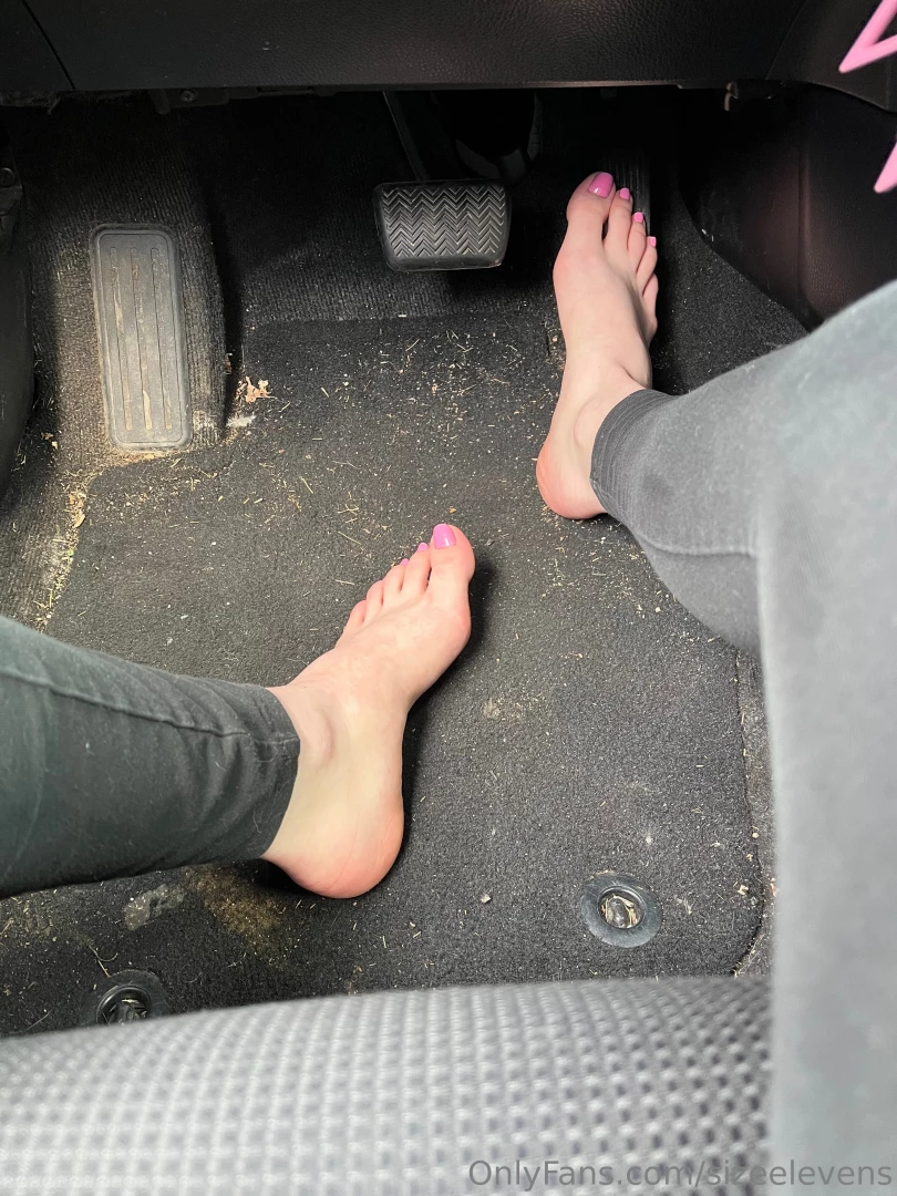 sizeelevens - Pulling over to quickly pop off my sneakers then drive barefoot no part 3 