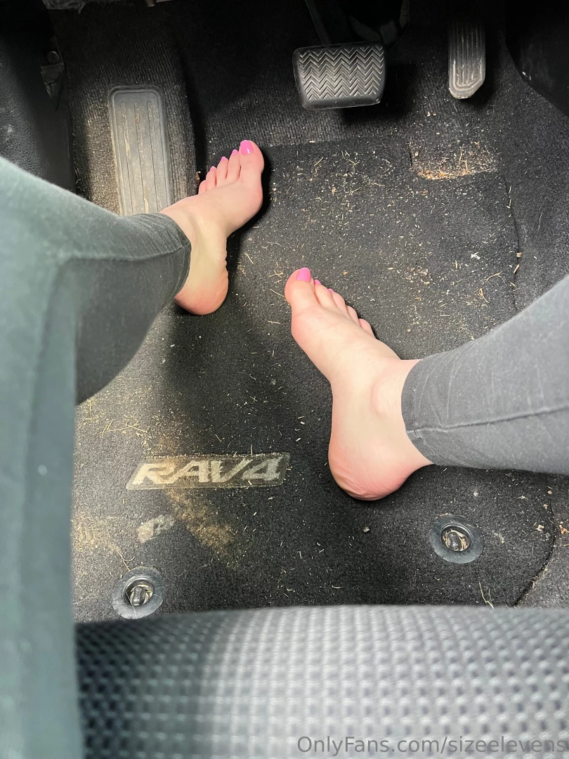 sizeelevens - Pulling over to quickly pop off my sneakers then drive barefoot no part 4 