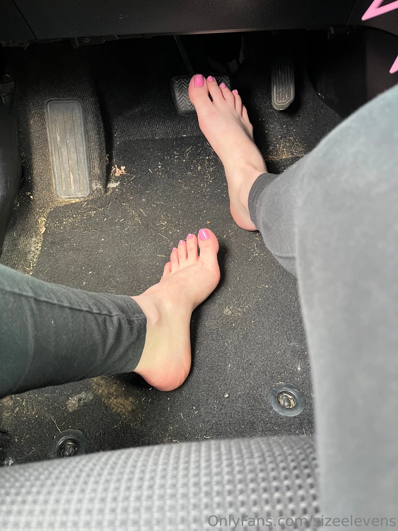 sizeelevens - Pulling over to quickly pop off my sneakers then drive barefoot no part 5 