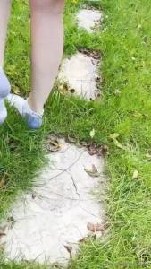 Walking out back in the wet grass my socks are filthy now