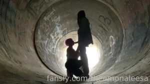 Tunnel bbc blowjob fyp public outside risky homemade amateur bbw pawg