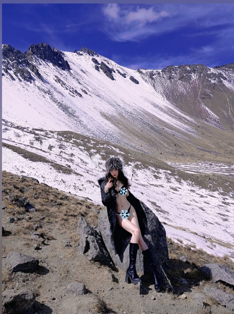 Hot enough to melt the snow nothing but delicate lingerie against my 