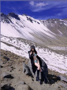 Hot enough to melt the snow nothing but delicate lingerie against my