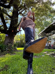 On your knees and clean my boots slave